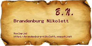 Brandenburg Nikolett névjegykártya